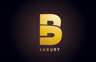 Golden b luxo ícone de design de logotipo de letra do alfabeto para negócios vetor