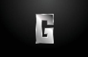 modelo de design do ícone do logotipo de metal prateado letra g do alfabeto vetor