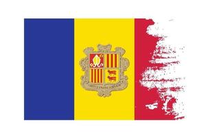 textura grunge símbolo nacional da bandeira do país de Andorra. conceito arranhado vetor