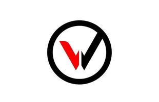 desenho da letra w do alfabeto circular para o ícone do logotipo da empresa vetor