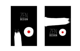 Pincel de tinta de design zen para pôster de folheto ou layout de capa vetor