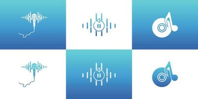 música logotipo Projeto único conceito com equalizador Prêmio vetor