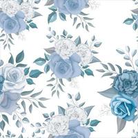 linda flor azul padrão sem emenda vetor