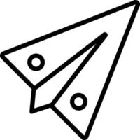 ícone de linha para avião de papel vetor