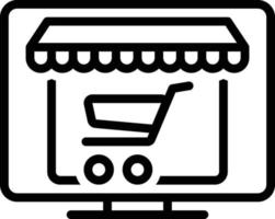 ícone de linha para compras online vetor