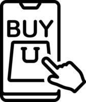 ícone de linha para compra vetor