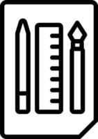 ícone de linha para ferramentas de desenho vetor