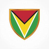 Vetor de bandeira da Guiana com moldura de escudo