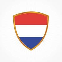 vetor de bandeira de holanda com moldura de escudo