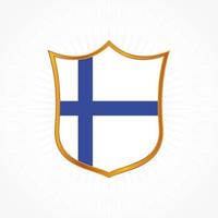 vetor de bandeira da finlândia com moldura de escudo