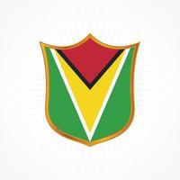 Vetor de bandeira da Guiana com moldura de escudo