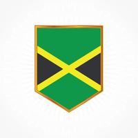 Vetor da bandeira da jamaica com moldura de escudo