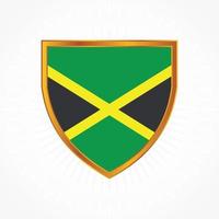 Vetor da bandeira da jamaica com moldura de escudo