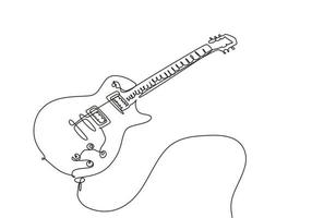 guitarra elétrica contínua com uma linha de desenho minimalista vetor