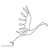 ilustração vetorial desenhada à mão de flamingo desenho de uma linha vetor