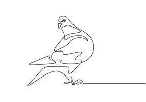 desenho de uma linha contínua. logotipo do pássaro animal pombo. vetor