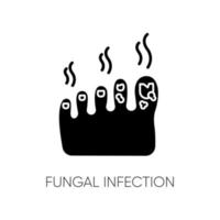 ícone de glifo preto de infecção fúngica vetor