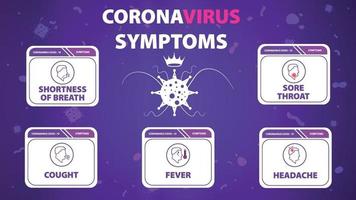 postagem de informações sobre os sintomas do coronavírus. ilustração vetorial. vetor