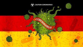 flag Germany .sign coronavirus. ilustração vetorial. vetor