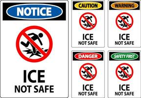 Perigo placa gelo não seguro vetor