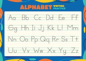 alfabeto rastreamento planilha para crianças vetor