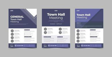 pacote de modelos de design de panfleto de reunião da Câmara Municipal vetor