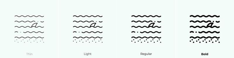 mar ícone. afinar, luz, regular e negrito estilo Projeto isolado em branco fundo vetor