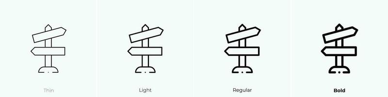 estrada sinais ícone. afinar, luz, regular e negrito estilo Projeto isolado em branco fundo vetor