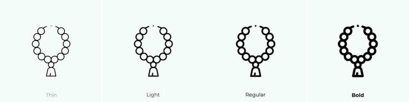 rosário ícone. afinar, luz, regular e negrito estilo Projeto isolado em branco fundo vetor