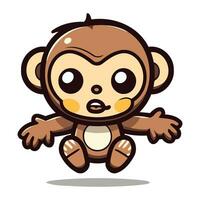 fofa macaco desenho animado mascote personagem vetor ilustração eps10