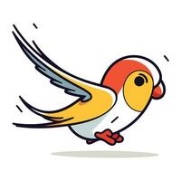 ilustração do uma fofa pequeno pássaro. desenho animado estilo. vetor ilustração