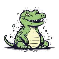 desenho animado crocodilo. vetor ilustração do uma fofa crocodilo.
