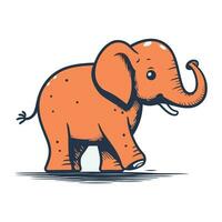 elefante. vetor ilustração do uma desenho animado animal em branco fundo.