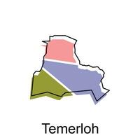mapa cidade do Temerloh vetor projeto, Malásia mapa com fronteiras, cidades. logótipo elemento para modelo Projeto
