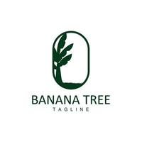 banana árvore logotipo, tropical fruta plantar plano silhueta modelo ilustração Projeto vetor