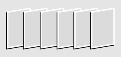 fotos ou colagem de molduras de fotos. layout de grade de página de quadrinhos molduras abstratas e modelo de parede de fotos digitais vetor