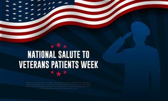 nacional saudação para veteranos pacientes semana fundo vetor ilustração