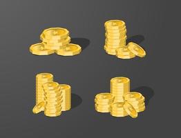 Investimento financeiro empresarial de vetor isométrico 3D com elemento de moeda