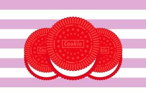 ilustração vetorial gráfico de biscoitos de sanduíche vermelho premium. vetor