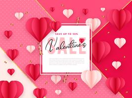 Papel Art Valentines Venda Background vetor