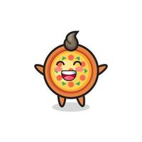 personagem de desenho animado de pizza de bebê feliz vetor