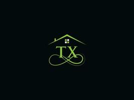 moderno construção tx logotipo ícone, luxo tx real Estado logotipo carta vetor