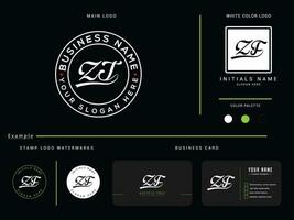 inicial zt círculo luxo logotipo ícone, minimalista zt logotipo carta com o negócio cartão Projeto vetor