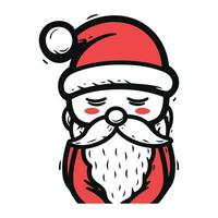 santa claus face com barba e bigode. vetor ilustração.