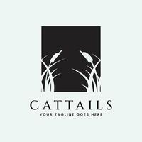 cattails plantar silhueta logotipo vetor ilustração Projeto
