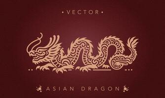 ásia tradicional Dragão padronizar antigo chinês Dragão vetor