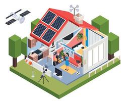 meteorologia composição de casa inteligente vetor