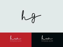 feminino hg logotipo ícone, carta hg assinatura logotipo ícone vetor arte para você