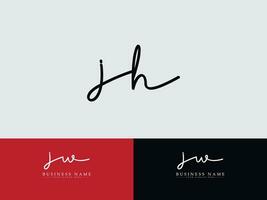 luxo jh assinatura logotipo, carta jh logotipo ícone vetor para o negócio