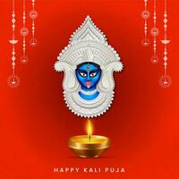 feliz kali puja social meios de comunicação postar vetor